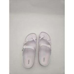 Women's White EVA Double Buckle Slide Sandals Slip On Comfort Clog Style Sz US 9